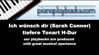 Ich wünsch dir Sarah Connor Playback Instrumental Demo tiefere Tonart HDur [upl. by Dorej]