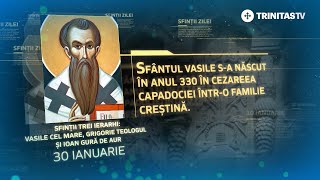 Sfinții Trei Ierarhi Vasile cel Mare Grigorie Teologul și Ioan Gură de Aur  30 ianuarie Sinaxar [upl. by Enyawud]