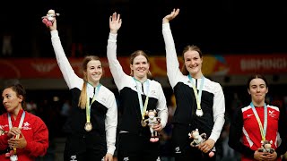 New Zealands team Won gold medal in Womens Team Sprint at Commonwealth Games 2022 track cycling [upl. by Buehler]