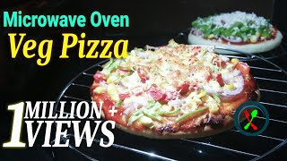 Pizza Recipe  Veg Pizza in Microwave Convection Oven Recipe  Vegetable Cheese Pizza Recipe [upl. by Attenat397]