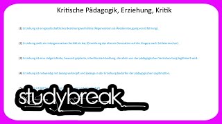 Kritische Pädagogik Erziehung Kritik  Pädagogik [upl. by Yraeht330]