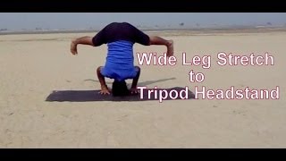 Tripod Headstand from Wide Leg Forward Bend  Ashtanga Yoga [upl. by Atilam]