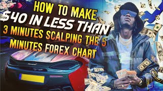 How to Make 40 in Less Than 3 minutes scalping the 5 minutes Forex Chart FOREXLIVE XAUUSD [upl. by Ogdan572]