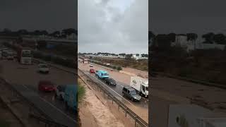 Balanegra Almería ATENCIÓN⚠️⛈️ A7 entre los km 829 y 831 inundada [upl. by Thorma]