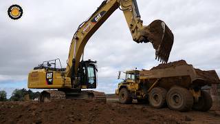 Caterpillar 336F excavator Loading Volvo dumptrucks 4K [upl. by Zerk]