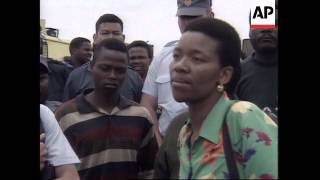 SOUTH AFRICA THOKOZA INKATHA PROTESTERS CLASH WITH POLICE [upl. by Naenej]