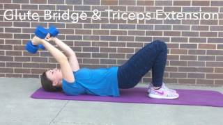 Glute Bridge With Triceps Extension [upl. by Werdna]