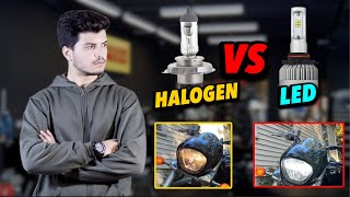 Halogen VS Aftermarket LED Headlight for bike  Which is BEST [upl. by Staford62]