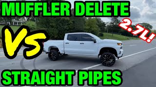 Chevy Silverado 27L TURBO MUFFLER DELETE Vs STRAIGHT PIPE [upl. by Rehpretsirhc]