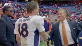 Peyton Manning amp Hall of Fame Quarterback John Elway Breakdown The Drive [upl. by Enywad]