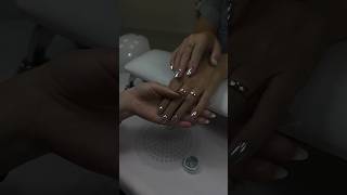 Beautiful nail art silver shiny nail paint nailart cute nails beautiful [upl. by Cressida]