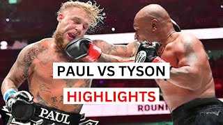 Mike Tyson vs Jake Paul Highlights amp Knockouts [upl. by Anuahsal925]