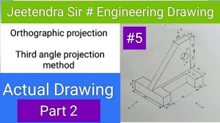 Orthographic projection QN5 Part 2 Engineering Drawing [upl. by Elleinahc392]