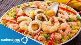 Receta para preparar paella de camarones de 1 hora Receta de paella  Paella de camarones [upl. by Lletniuq]