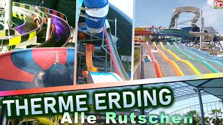 ALLE RUTSCHEN in der THERME ERDING  Indoor amp Outdoor 4K POV  All Waterslides  Toboggans [upl. by Maritsa]