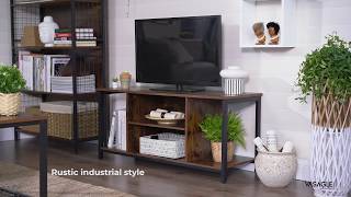 TV Stand Console with Shelves Industrial Design Wooden TV Furniture for Home  ULTV39BX  VASAGLE [upl. by Nikkie780]