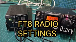 YAESU FT818 FT8 SETTINGS FOR RADIO [upl. by Ydnab434]