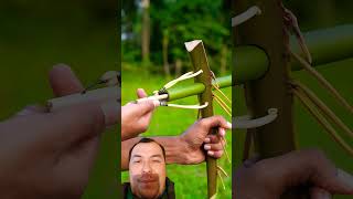 Bamboo Slingshots with palm leaves Cancer on video Bamboo Slingshots Diy Bambooart [upl. by Icram]