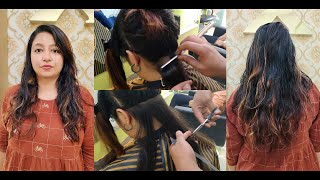 Long Bob Haircut With Nape Clean At Xtrim Unisex Salon Haircut 2024 [upl. by Navanod]