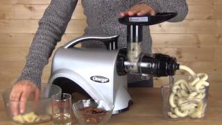 Omega NC800HDS Nutrition Center Homemade Banana Pecan Ice Cream Demonstration [upl. by Osanna]