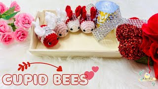 Cupid Bees  Cute Valentines Day Gifts  Crochet Bees [upl. by Aguayo]