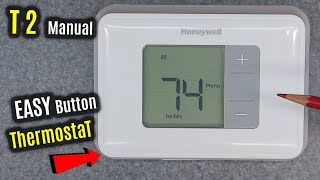 HONEYWELL Home T2 Guide  Basic Manual Digital Thermostat  So SIMPLE amp EASY to use [upl. by Hendrika]