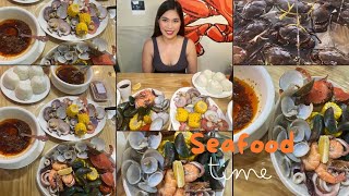 Mixed Seafoodin Cajun sauce Mukbang 🦀🦞🐙 [upl. by Namzaj]