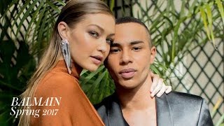 Gigi Hadid x Olivier Rousteing Balmain Spring 2017 Backstage  MODTV [upl. by Phyllys608]