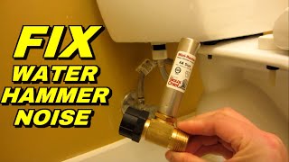 Fix Water Hammer Noise  Loud Banging when Toilet Flush  MiniRester [upl. by Handel]