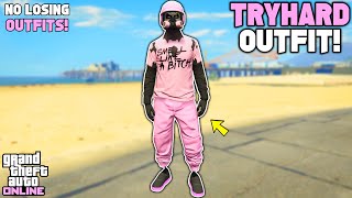 GTA 5 ONLINE NEW PINK JOGGERS RIPPED SHIRT GLITCH TRYHARD MODDED OUTFIT 158 NO TRANSFER GLITCH [upl. by Htinek132]