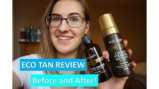 ECO TAN Review  Face Tan Water amp Cacao Tanning Mousse  Before and After [upl. by Saied392]