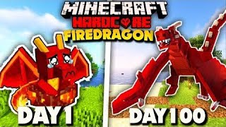 I Survived 100 Days as a FIRE DRAGON in Hardcore Minecraft [upl. by Anertal]