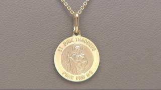 Vicenza Gold Saint Pendant with 18quot Chain 14K Gold 25g on QVC [upl. by Riancho]