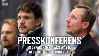 Presskonferens efter IK Oskarshamn – Västerås IK [upl. by Eta]