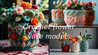 Top 20 crochet flower vase models share ideas knitted crochetideas mixcrochet [upl. by Ynnot659]