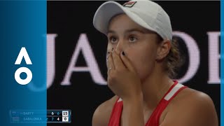 Sabalenkas stroke of luck v Ash Barty 1R  Australian Open 2018 [upl. by Norabal]