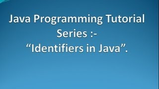 5 Identifiers in Java [upl. by Vinia]