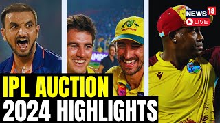 IPL 2024 Auction Live  IPL 2024 Auction Highlights LIVE  Pat Cummins  Mitchell Starc  N18L [upl. by Mallina129]