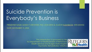 PREP Webinar Suicide Prevention is Everybodys Business [upl. by Kaczer]