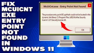 How To Fix McUICntexe Entry Point Not Found in Windows 1110 Solution [upl. by Elyrad]