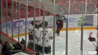 GOJHL  Stratford Warriors vs Ayr Centennials [upl. by Amrac771]