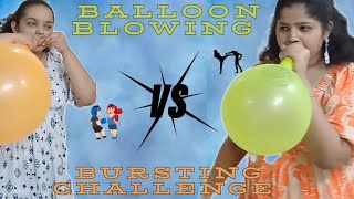 Balloon blowing and Bursting challenge Part 2 [upl. by Enyrehtac]