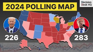 2024 Presidential Election Map Based on DDHQs LATEST Polling Averages [upl. by Euqinommod75]