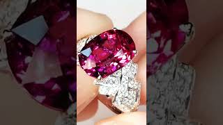 Brazilian Rubellite Tourmaline Ring at 543 carats by Kat Florence diamondring highendjewelry [upl. by Dam]