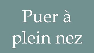 How to Pronounce Puer à plein nez Stink to the fullest Correctly in French [upl. by Raimondo]