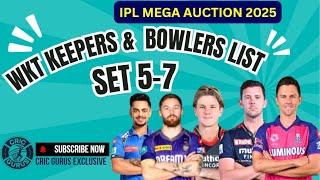 IPL Mega Auction 2025 WK Fast Bowlers amp Spinners  Set 5 6 amp 7 Analysis  Big Names Big Bids [upl. by Ihcego]