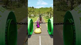 😱Disgust Batman amp SpongeBob VS Crazy Frog Bollards in BeamNGdrive [upl. by Limann]