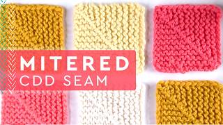 How to Knit Mitered Squares ☀️ CDD Seam Solid Color [upl. by Harwell]