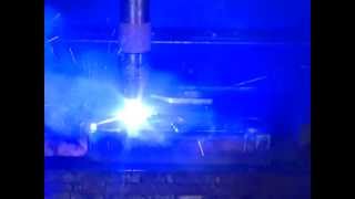 Plasma Cutting 2quot steel with Hypertherm HPR 400XD [upl. by Donavon]