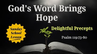 Sunday School Lesson  July 21 2024  Gods Word Brings Hope  Delightful Precepts [upl. by Scoter482]